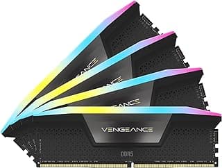 Corsair Memória de computador compatível Vengeance RGB DDR5 RAM 96GB (4x24GB) 6000MHz CL30 Intel XMP iCUE - Preto (CMH96GX5M4B6000C30)