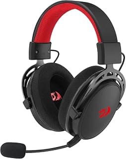 Headset Gamer Redragon Cragblade Pro Preto Sem Fio Bluetooth, USB 2.4GHz USB, 3.5mm Drivers 50mm Microfone Duplo 7.1 Surround Virtual PC, PS3, PS4, PS5, XBox One, Switch