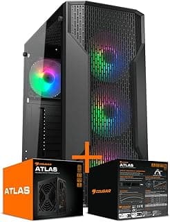 Combo Gamer Cougar: Gabinete MX110 RGB + 4 Fans + Fonte Atlas 650W Bronze ATX 3.1