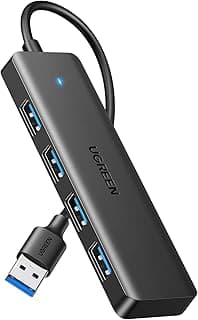 UGREEN Hub USB 3.0, Adaptador 4 em 1 com 4 Portas USB-A 5Gbps, Compatível com PC, Laptop, PS4, PS5, Xbox, Impressora, Pendrive, Mouse, Teclado, HD Externo e Mais, 15CM