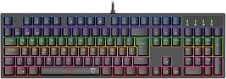 Teclado Mecânico Gamer T-Dagger Rebel Iluminação Rainbow Preto Switch Marrom T-TGK328-BR