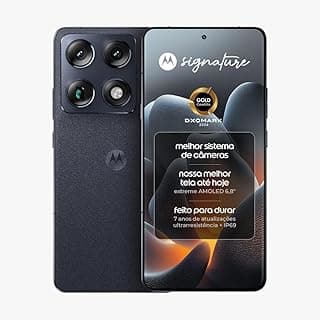 Smartphone Motorola Signature 5G - 512GB 24GB (12GB RAM + 12GB RAM Boost), 3 cameras 50MP Sony Lytia e Zoom 100x, Tela 1.5K extreme Amoled 165hz - Preto