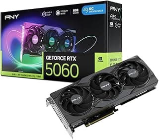 PNY NVIDIA GeForce RTX 5060 Epic-X ARGB OC Triplo ventilador, placa gráfica (8GB GDDR7, 128-bit, SFF-Ready, PCIe 5.0, HDMI/DP 2.1, 2 compartimentos, NVIDIA Blackwell Architecture, DLSS 4)