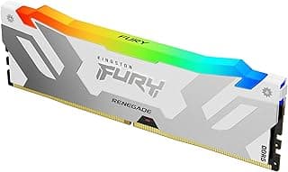 Kingston Fury Renegade Branco RGB 16GB 6400MT/s CL32 DDR5 DIMM | Sincronização Infravermelha | Software Fury CTRL | Overclocking | Intel XMP 3.0 | Módulo Único | KF564C32RWA-16