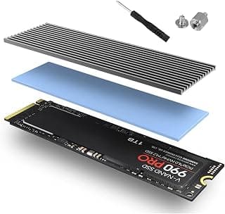 Dissipador de Calor em Alumínio para SSD NVMe M.2 2280, Compatível com PC, PS5, MacBook, com Thermal Pad