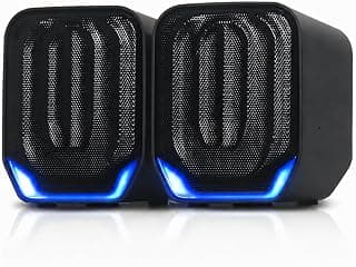 Caixa de Som para PC Gamer 12W RMS, Alto Falante Estéreo com Iluminação RGB, Conexão USB e P2, Controle de Volume, Plug and Play, Ideal para Notebook, TV, Setup Gamer, Home Office e Aulas Online
