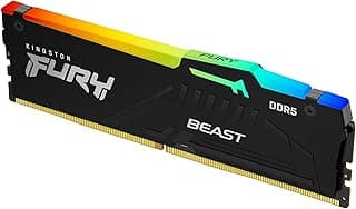 Kingston Memória de desktop Fury Beast RGB 16GB 6000MT/s DDR5 CL36 | AMD Expo | Plug N Play | Módulo único | KF560C36BBE2A-16
