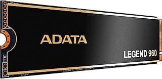ADATA SSD interno para jogos Legend 960 1TB PCIe Gen4 x4 NVMe 1.4 M.2 até 7.400 MB/s (ALEG-960-1TCS)