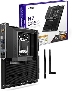 Placa Mãe Gamer NZXT N7 AMD B850 AM5 Preto ATX Capa Full Cover Wi-Fi 6E Dual-Band Bluetooth 5.2 USB Tipo-C 3.2 Gen2 Tipo Ethernet 2.5Gb LAN N7-B85XT-B1