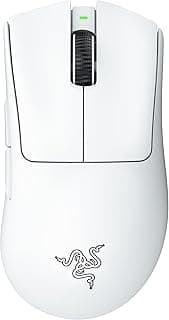 Razer Mouse para jogos sem fio DeathAdder V3 Pro: ergonômico leve de 64 g - Sensor óptico de 30K DPI - Interruptores ópticos de 3ª geração - 8 controles programáveis - Bateria de até 90 horas - Branco