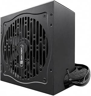 HIGH POWER Fonte de alimentação para computador PC com certificação ouro 80 Plus - 650 Watts PSU, potência contínua ATX 12V V2.3/EPS Active PFC com ventilador silencioso de 120 mm, desempenho