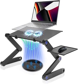 Mesa Notebook Cama, 42*26*46 cm, Suporte para Notebook e Laptop Ajustável, Portátil de Alumínio Suporte para Cama