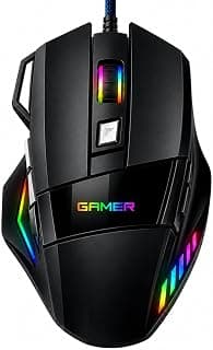 Mouse Gamer X7, 7 Botões, 800-2400 DPI Ajustável, LED RGB, Preto, Alta Precisão, Cabo Reforçado