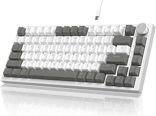 Teclado mecânico de troca a quente, 75% por cento, teclado TLK personalizado com fio para jogos com botão giratório, espuma Poron, almofada de silicone, retroiluminação LED, NKRO para Win/Mac, junta,