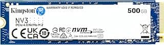 Kingsto.n NV3 500GB M.2 2280 NVMe SSD | PCIe 4.0 Gen 4x4 | Up to 5000 MB/s | SNV3S/500G