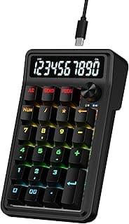 Teclado Numérico Gamer Redragon Cove RGB Preto USB Tipo-C com Display Modo Calculadora Roda de Volume Hotswap Gasket Mount K733-RGB