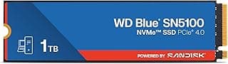 WD Blue SN5100 1TB NVMe SSD - M.2 2280, PCIe Gen 4.0, unidade de estado sólido interna - velocidades de leitura de até 7.100 MB/s, armazenamento de atualização para PC/laptops - WDS100T5B0E