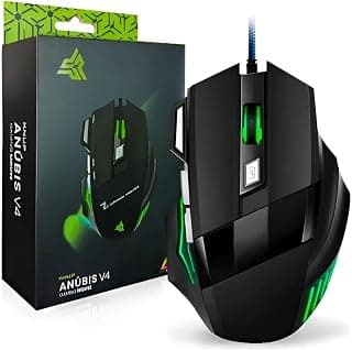 Mouse Gamer Para Jogos Anúbis 2400 DPI Ajustável 6 Botões Led RGB Alta Precisão Sensor Óptico Estudo Trabalho Cabo Em Nylon Ergonômico Clique Duplo Conforto