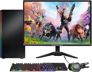 Skill Gaming PC Gamer Completo com AMD Ryzen 5 5600G, Gráficos Radeon VEGA 7, 16GB DDR4, SSD 512GB, Fonte 500W, Monitor LED 20", Kit Gamer, Linux - SGX-0064A