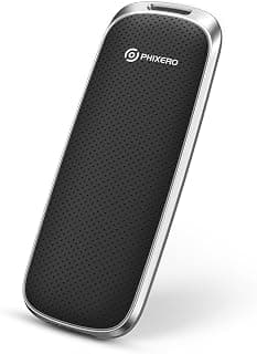 PHIXERO SSD NVMe externo P10PRO de 1 TB, até 1050 MB/s, USB 3.2 geração 2, inclui cabo USB C 2 em 1, disco rígido portátil para iPhone 15/16 PRO/Android/Mac, preto