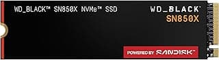 SSD WD Black SN850x 1TB NVMe M.2 2280 (Leitura até 7300MB/s e Gravação até 6300MB/s)