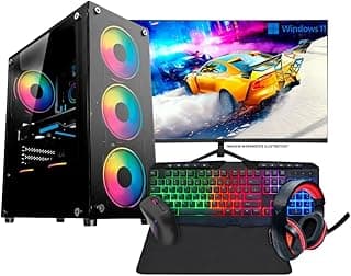 Computador Gamer Completo AMD Ryzen 7 5700G, Gráficos Radeon VEGA 8, 16GB DDR4, SSD 1TB, Fonte 500W, Monitor 23" 75Hz, Kit Gamer