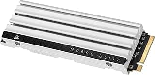 Corsair SSD MP600 Elite 1TB M.2 PCIe Gen4 x4 NVMe – otimizado para PS5 – dissipador de calor incluído – M.2 2280 – leitura sequencial de até 7.000 MB/s – 3D TLC NAND de alta densidade – branco