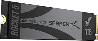 SABRENT Rocket 5 1TB Gen5 NVMe SSD – PCIe 5.0 M.2 2280 SSD interno, até 14 GB/s e IOPS de 2,3 M, pronto para armazenamento direto, design de baixa potência, compatível com dissipador de calor