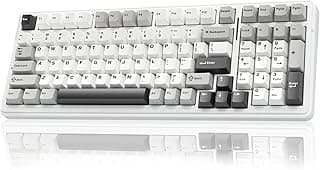 AULA F99 Teclado mecânico sem fio, Bluetooth trimodo 5.0/2.4 GHz/USB-C teclado mecânico intercambiável a quente, interruptores lineares pré-lubrificados, estrutura de junta, teclado personalizado