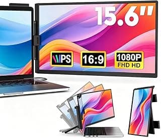 Extensor de Monitor para Notebook 15,6" FHD 1080P IPS, Tela Portátil Dupla para Laptops de 14" a 16", USB-C/HDMI, Plug and Play, Compatível com Windows, Mac, Android