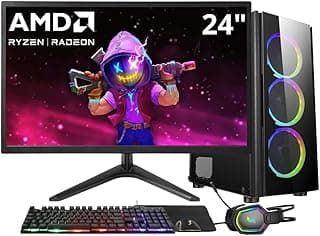 PC GAMER COMPLETO SKILL WINNER, AMD RYZEN 5 5600G, 16GB DDR4, SSD 1TB, GRÁFICOS RADEON VEGA, FONTE 500W, MONITOR 24" LED, KIT GAMER COMPLETO - GSW-24010