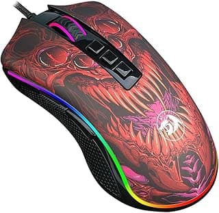 Mouse Gamer Redragon Infernal Dragon Ryu 8 Botões RGB 16000DPI - ID711, Preto e Vermelho