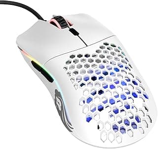 Glorious Gaming Mouse - Modelo O Minus 58 g Superlight Honeycomb Mouse, RGB Mouse - Matte White Mouse, USB Gaming Mouse