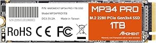 Mmoment NVMe M.2 2280 PCIe Gen 3x4, SSD interno de unidade de estado sólido (MP34 PRO 1TB)