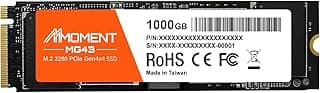 MMOMENT MG43 1000 GB M.2 2280 PCIe Gen4 NVMe 1.4 SSD interno, unidade de estado sólido, velocidade de leitura de até 5000 MB/s de armazenamento para PC, laptops, jogos