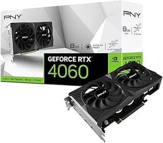 Placa de Vídeo PNY RTX 4060 Verto 2x, 8GB, DDR6 - VCG40608DFXPB1-O Dual Fan DLSS 3 (128 bits, PCIe 4.0, GDDR6, HDMI/DisplayPort, suporta 4K, 2 compartimentos)