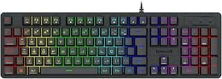 Teclado Membrana Gamer Redragon Netherbane Iluminação Rainbow Preto ABNT2 K521-R