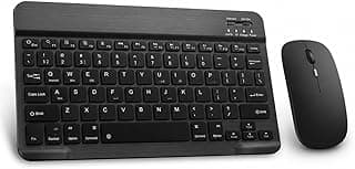 Combo Teclado e Mouse Bluetooth Ultrafino Sem Fio, Portátil e Recarregável, compatível com iPhone, iPad mini, Pro Air, Tablets Android e Smartphones - Pazie®
