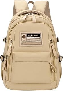 Mochila Masculina Feminina Notebook Viagem Trabalho Escola Escolar Preta Grande Impermeável Reforçada Resistente Passeio Casual (Bege)
