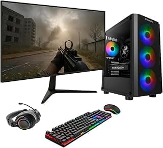PC Gamer Completo BluePC FRAG, AMD Ryzen 5 5500, Radeon RX 6600 8GB, B450, 16GB DDR4, SSD 512GB NVMe, Monitor 23" 75Hz, Kit Gamer - PGBP-FRA244
