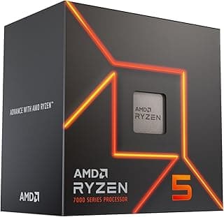 AMD Ryzen 5 7500F, Processador Desktop 6 Núcleos, 3.7 GHz, Cache 32MB, Socket AM5, Série 7000, Sem Cooler