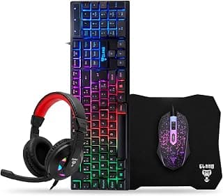 Combo GAMER 4 em 1 MTS, Nightmare • Mouse 4D - 3600 Dpi • Teclado RGB LED Rainbow Anti-Ghosting • Fone e Microfone Headset 45mW Stereo • Mousepad 290x250 • Quality Premium • Setup Gamer