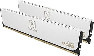 TEAMGROUP T-Create Expert Overclocking 10L CL42 DDR5 128GB Kit (2 x 64GB) 6400MHz (PC5-51200) Intel XMP 3.0 & AMD Expo Módulo de Memória de Desktop Compatível Ram Branco - CTCWD5128G6400HC42CDC01