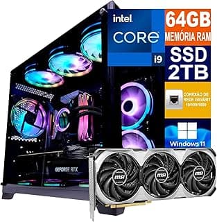 Pc Gamer Cpu Intel Core I9 14900kf / SSD 2TB M.2 NVMe / 64GB Memória Ram DDR5 / Placa de Vídeo RTX5070TI 16GB / Windows 11 Pro