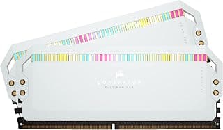 CORSAIR DOMINATOR PLATINUM RGB DDR5 RAM 64GB (2x32GB) 5600MHz CL40 Memória de computador compatível com Intel XMP iCUE - branca (CMT64GX5M2B5600C40W)