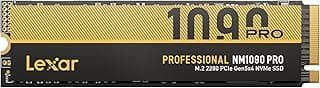 Lexar SSD NM1090 PRO de 1 TB PCIe Gen5 NVMe M.2 2280 SSD interno, até 14.000/10.000 MB/s de leitura/gravação, design de controle térmico avançado, habilitado para armazenamento direto, para jogadores