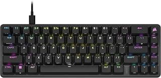 Corsair Teclado para jogos K65 PRO Mini RGB 65% Ótico-Mecânico com Fio - Interruptores OPX - Teclas PBT Double-Shot - Compatível com iCUE - Layout QWERTY NA - Preto