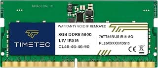 Timetec 8GB DDR5 5600MHz PC5-44800 Unbuffered Non-ECC 1.1V CL46 1Rx16 Single Rank 262Pin SODIMM Laptop Memory RAM Upgrade