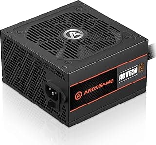 ARESGAME Fonte de alimentação 650W 80 Plus Bronze Certificado ATX PSU - AGV650