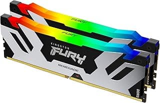 Kingston FURY Renegade Black RGB XMP 96GB 6000MT/s DDR5 CL32 DIMM Desktop Gaming Memory (Kit of 2) - KF560C32RSAK2- 96